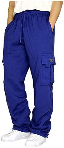 Мъжки Спортни Панталони-Карго от Гъсто Руно, Ластични Панталони за Джогинг, Ежедневни Панталони С Прав Штанинами