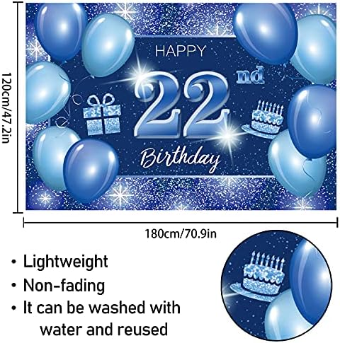 5665 От 19–Ти Рожден Ден на Фона на Банер Декор Синьо-Точков Брилянтен Блясък на 19 Години Тематична Украса