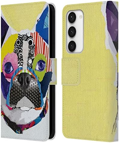 Дизайн на своята практика за главата Официално Лицензиран Michel Keck Boston Terrier Dogs 4 Кожен Калъф-Книжка-джобен формат и е Съвместим с Samsung Galaxy S23 5G
