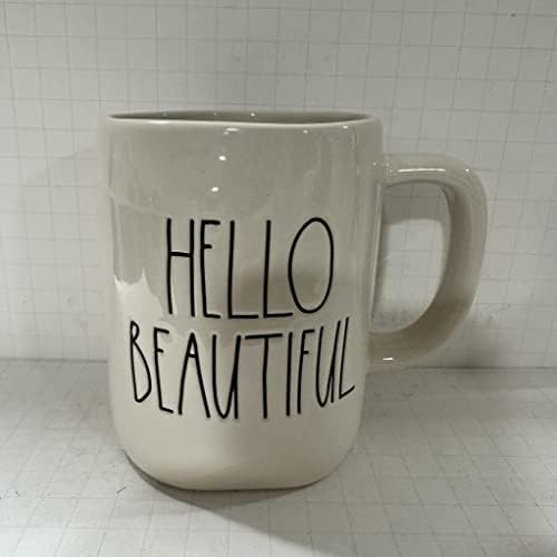 Чашата за кафе Rae Dunn ЗДРАВЕЙ BEAUTIFUL Mug - керамична - 3.5 инча D x 5 инча, H - 16 грама