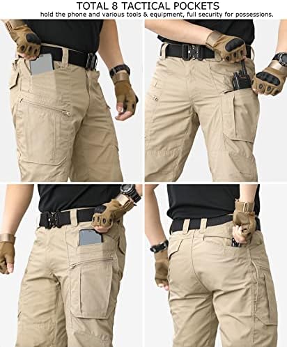 CARWORNIC Мъжки Леки Тактически Панталони Ripstop Военни Панталони Карго Водоустойчиви Работни Панталони за