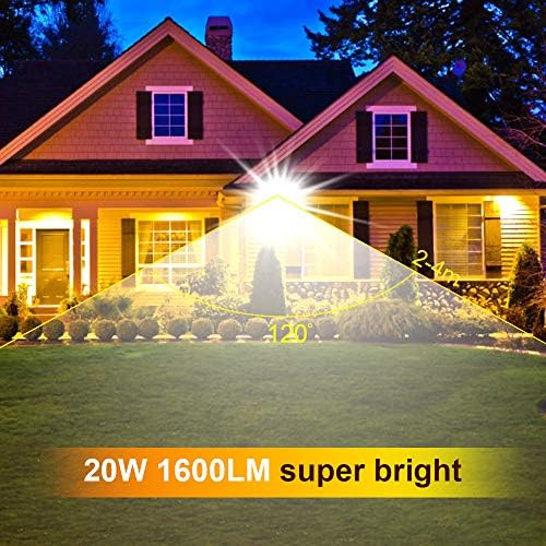 20 Watt led външен прожектор, 2000ЛМ Led Прожектор Супер Ярки, Градински осветителни тела студен бял цвят (6000