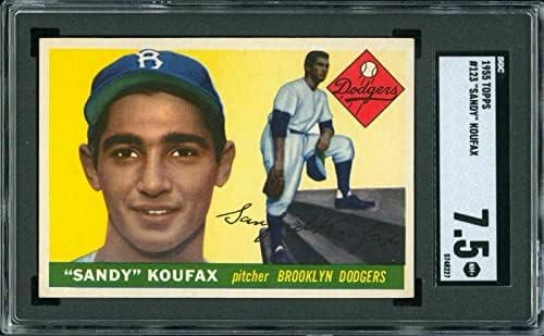 Sandy Koufax 1955 Topps Новобранец Card #123 SGC 7,5 High-End С мъртвите център * PSA - Бейзболни картички за начинаещи