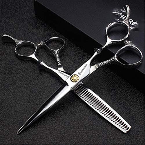 XJPB Професионален Комплект Ножица За Подстригване на Коса, Големи Ножици Samurai, 6,0 См, Ножици от Неръждаема Стомана за Фризьор/Салон/Къща /Мъже/Жени/Деца