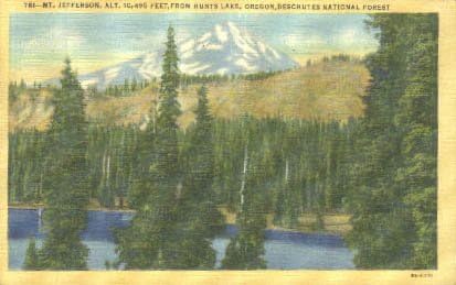 Пощенска картичка с Хантс-Лейк, щата Орегон