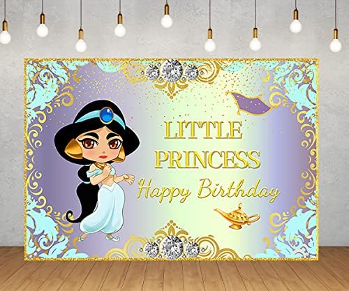 Детски Фон Принцеса Жасмин за Украса на Парти по случай рожден Ден, Банер с Аладдином за Парти в чест на Детската душа, 5x3 фута