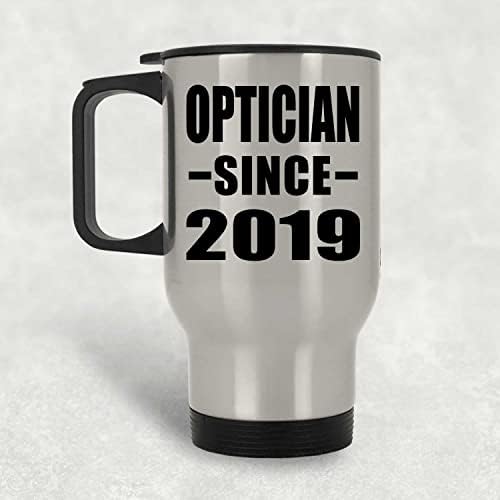 Designsify Optician С 2019 г., Сребърна Пътна Чаша 14 грама, на Изолиран Чаша от Неръждаема Стомана, Подаръци за Рожден Ден, Годишнина, Коледа, Деня на Бащи и Майки