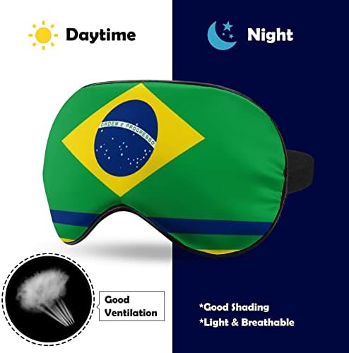 Маска за Очи с Принтом на Бразилския Флаг, Светозащитная Маска За Сън с Регулируема Каишка за Пътуване, Замяна