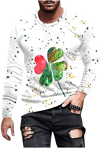Мъжки Hoody с Надпис St.Patrick ' s Day, Тениска с дълъг ръкав Valueweight, Скок с кръгло деколте, Риза Henley,