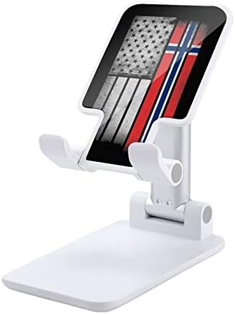 Реколта Поставка за Мобилен телефон с Флага на Норвегия, САЩ, за Маса, Сгъваема стойка за Телефон, Регулируема