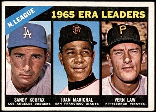 1966 Topps 221 Лидерите на енп NL Санди Куфакс / Хуан Маричаль / Верн Лоу Доджърс/Пирати / Джайентс (Бейзболна