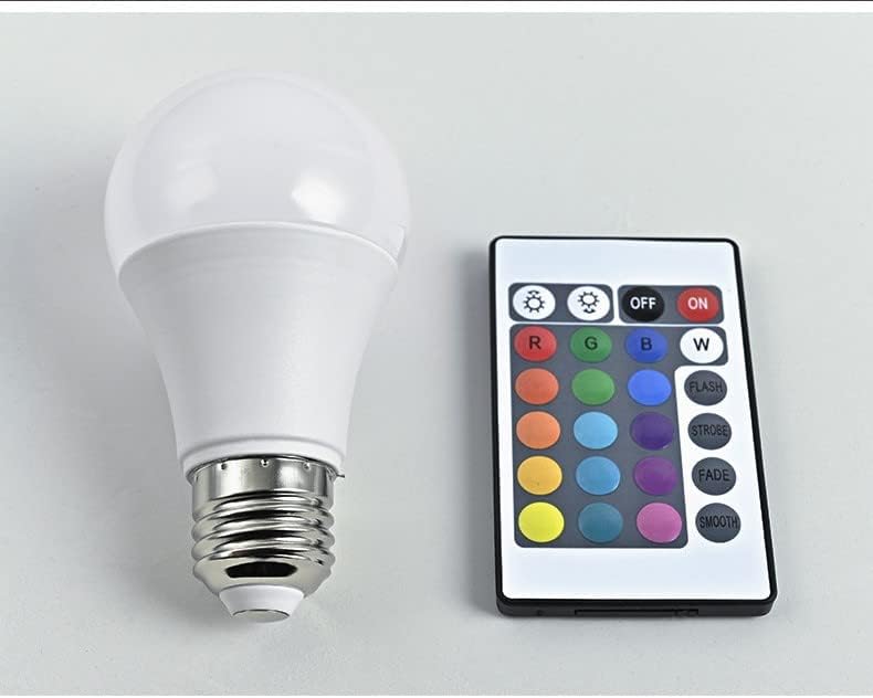 Крушка с променящите се цветове, цветове RGBW, led лампи, с регулируема яркост, с дистанционно управление, за