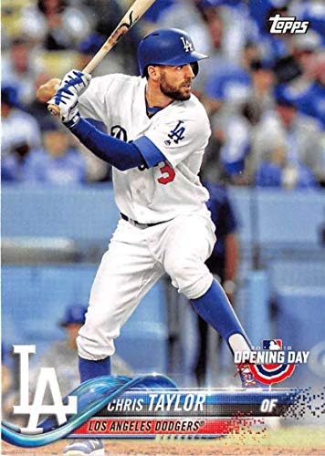 В деня на откриването на Topps 2018 #167 Бейзболна картичка Крис Тейлър Лос Анджелис Доджърс