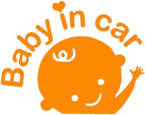 СТИКЕР DAD Baby in CAR V1 Vinyl стикер Размер: 6,5 , Цвят: Оранжево - Прозорци, Стени, Брони, Лаптоп, Шкафчета