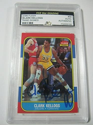 1986 Fleer Premier 58 Баскетболно картичка с Автограф на КЛАРК Келлога Истински - Баскетболни карта, без подпис