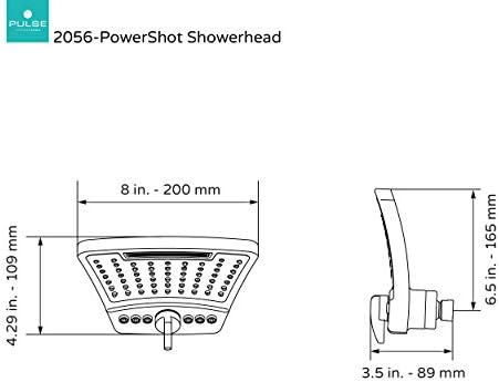 PULSE душ спас 2056-BN PowerShot с Извити 3-Образна приставка за душ с въздушно пълнеж PowerShot, 8 инча, Матирано никелевое покритие