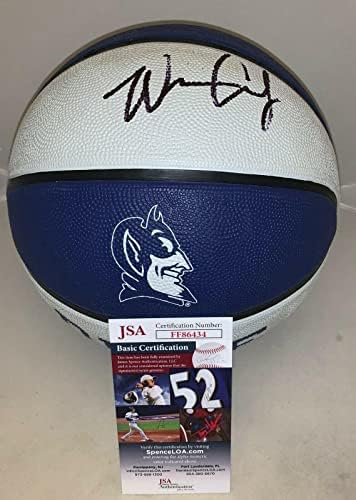 Уендъл Картер -младши подписа Баскетболен логото на Duke, Blue Devils F / S с автограф от JSA - Баскетболни