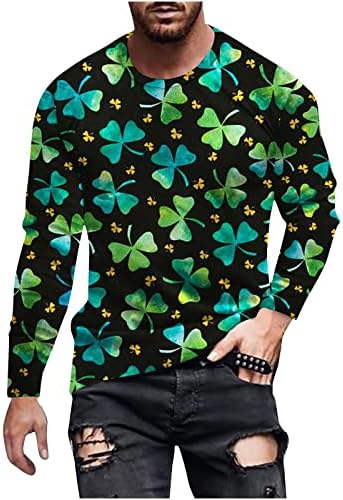 Мъжки t-shirt Св. Патрик Ирландски Облекло, тениски с дълъг ръкав на Детелина и Детелина, Скъпа Графичен Принт,
