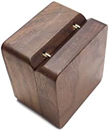 Кутия За Съхранение на Пръстените за Обручальной Двойки от Орехово дърво, Селски Квадратна Кутия за Двойни Пръстени