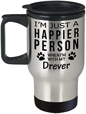 Кафеена Чаша За Любителите на кучета В Пътуване - Щастлив Човек С Древером -Подаръци За спасението на Собствениците
