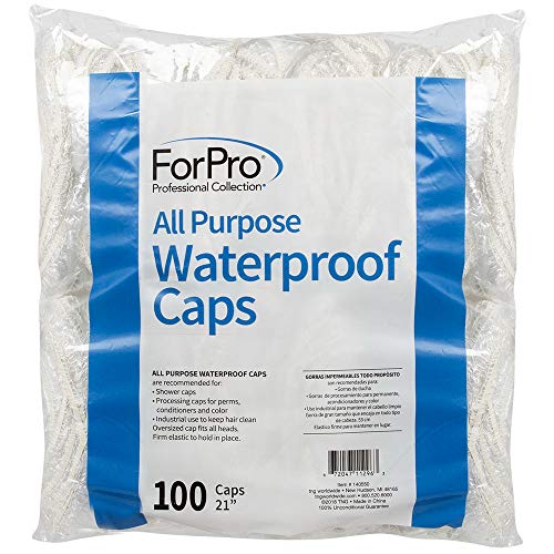 Шапки за обработка на ForPro, Прозрачна Множество Шапка за душ с еластична лента за лесно кацане, Един размер
