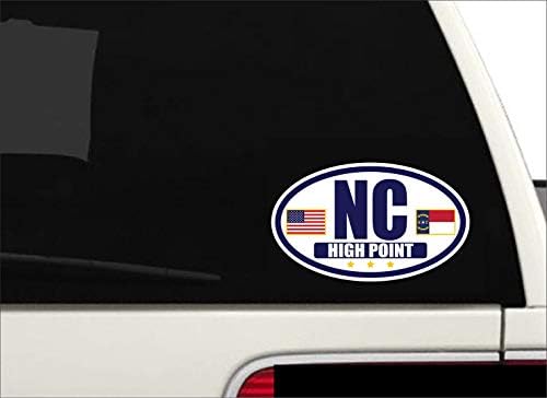 Знаме на Северна Каролина / Сащ Флаг Овалния 3 М Vinyl Броня Стикер Стикер | Тъмно синьо и Златно High Point,