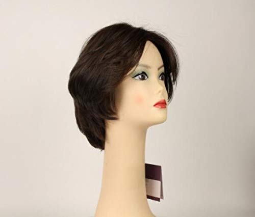 Европейският перука от човешка коса Freeda - Linda тъмно кафяво с кафяви отблясъци, размер на горна част от