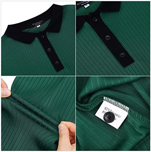 Мъжки ризи Поло EliteSpirit с дълъг ръкав, Приталенные Бизнес Ежедневни Ризи за голф, Стилна Риза с тънък яка