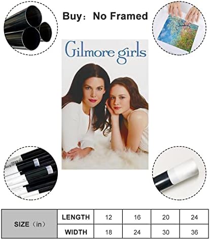 SUPENG Gilmore Girls 90s ТВ шоу Ретро Плакат, Декоративна живопис с маслени бои, Платно, Стенни плакати и Художествена