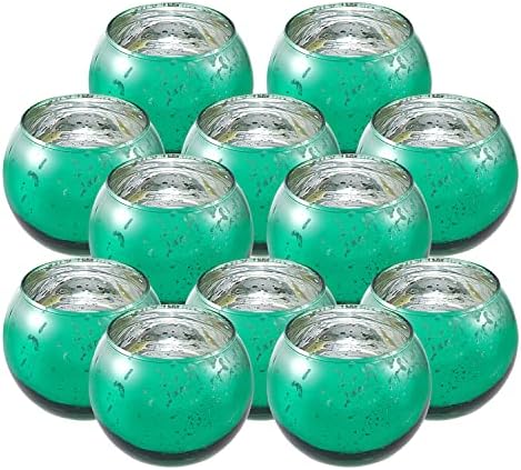 FORYILLUMI 12 Опаковки 2 унции Буркани за свещи във формата на топка, Комплект стъклени Буркани, Кутии за Коледни Свещи, Контейнер за Свещи, на Банката-чаша за производств?