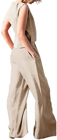Комплекти панталони за Жени, Лятото, Есента и спално Бельо, Комплекти Едноцветни Панталони с Прав Штанинами от 2 Теми, Дамски Дрехи Y2K ST
