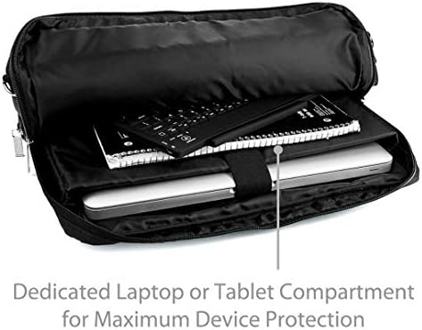 Hybrid чанта-месинджър Vangoddy по рамото за iPad Pro 12,9, iPad Pro 11, iPad Pro 10,5, iPad Air, iPad Mini, iPad е 9,7, таблети до 11,5 инча (черен) комплектът включва универсална стойка за таблет