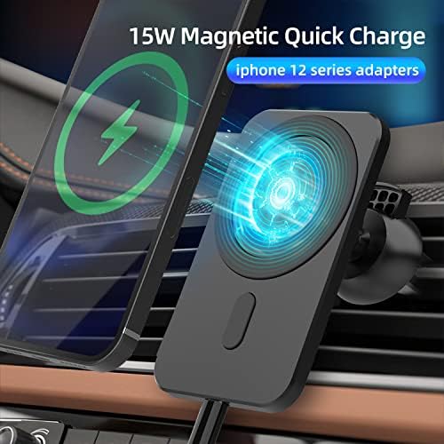 Магнитно Безжично зарядно, съвместимо с iPhone 13 Pro Max/12 Pro/12 Mini 15 W, Бърз Безжичен Кола за вентилационни