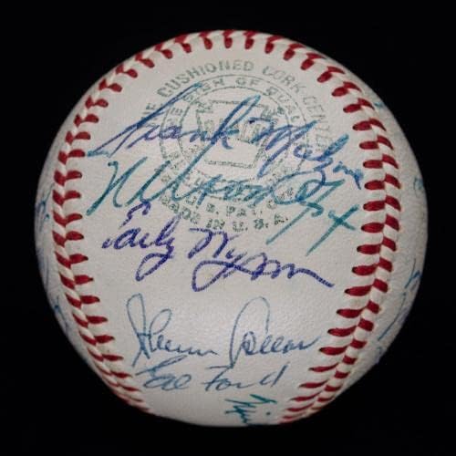 1958 Всички Звезди на Американската лига бейзбол С Автограф от Мики Мэнтла и Кейси Стенгела JSA - Бейзболни топки с автографи