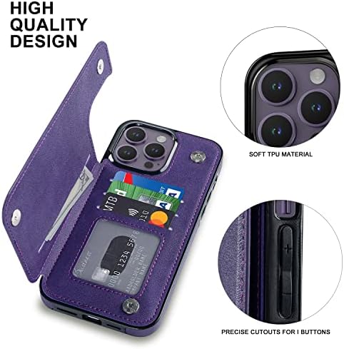 Чанта-портфейл bemal за iPhone 14 Pro Max с държач за карти, Защитен калъф-поставка от изкуствена кожа с Отделения