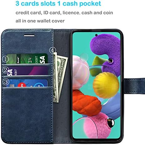 Калъф Tekcoo Galaxy A51, [версия 4G] Калъф-джобен формат на Galaxy A51 Премиум-клас [Заключване на RFID], Отделения за кредитни карти, стойка за телефона-книжки от веганской на кожат?