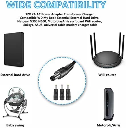 Адаптер за захранване 12v ac/dc, който е Съвместим с Comcast Xfinity Motorola Surfboard Netgear, Linksys Belkin TP-Link Router - захранващ Кабел с дължина 8,2 фута с адаптер