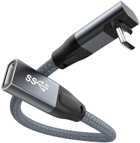 useBean 90-Градусов удължителен кабел USB C 1FT, нагоре и надолу PD 100 W USB 3.2 Gen2 20 Gbit/s Type C 3.1