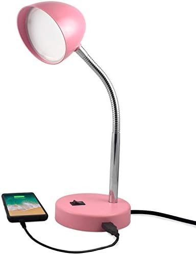 Светодиодна Настолна лампа MaxLite с USB порт за зареждане, Зелена Настолна лампа, Регулируем Отвор, Превключвател