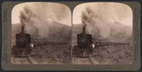 Исторически находки Снимка: Снимка стереографа, президент Теодор Рузвелт, Влак, Цинобър, Монтана, c1903