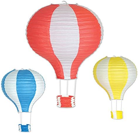 Beistle , Хартиени Фенери от 3 части с балон, 16 и 22