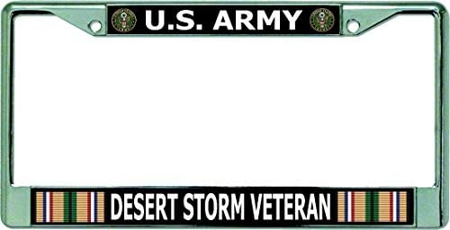 Ветеран Буря в пустинята на Армията на САЩ Хромирана Рамка Регистрационен номер