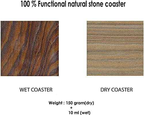 Поставка от естествен пясъчник INA КИ с противоскользящим пробковым дъно - Комплект от 4 теми (За дома, кухня,