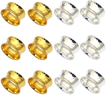 BHVXW Метални Пръстени-Поставки за Салфетки, Обтегач за Салфетки за Сватбени Партита, Семейни тържества, Украса (Цвят: Злато + Сребро, Размер: 1)