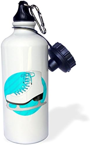Подаръци за фигурата ски 3dRose-Лилава Спортна Бутилка за вода Ice on Skate Stripes, 21 унция, Бяла