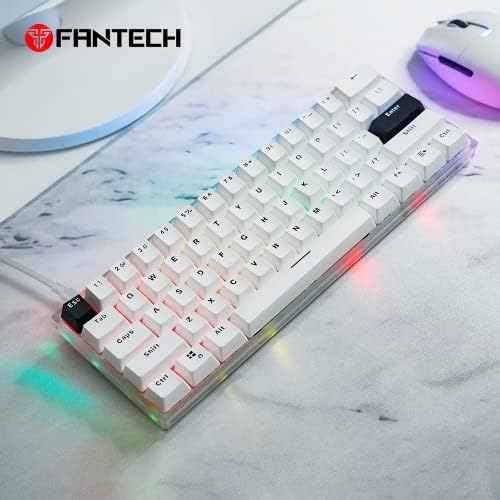 FANTECH MAXFIT61 Жичен 60% Ръчна Детска Клавиатура с гореща замяна RGB Gaming Keyboard Frost Edition с ретро