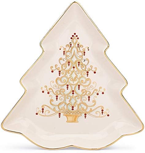 Сервировочная чиния Lenox Golden Коледна Елха във формата на Дърво със Златен Кант 9,5СЪВЕТ
