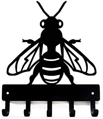 Закачалка за ключове The Metal Peddler Honey Bee - Малка ширина 6 см - Произведено в САЩ; Монтиране на стена