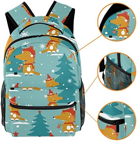 Лисиците Ядат Сняг Зимата Модел Раници Момчета Момичета Училищна Чанта За Книги Пътуване, Туризъм И Къмпинг