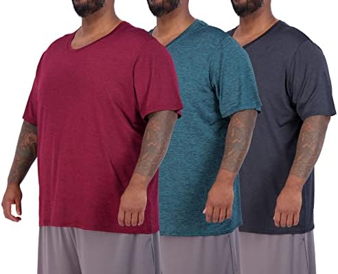 3 Опаковка: Мъжка тениска Big & Tall с V-Образно деколте и къс ръкав Tech Stretch Dry-Fit
